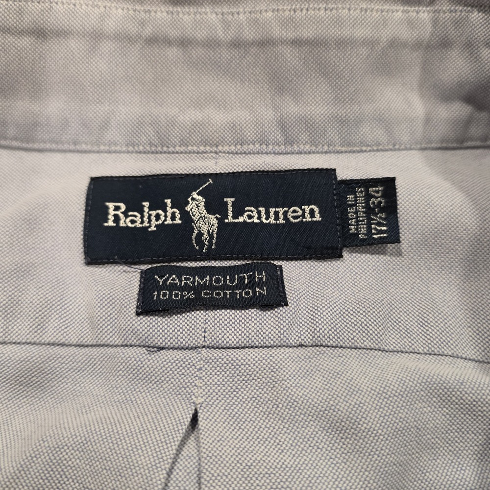 Ralph Lauren Naked Pony ButtonUp‎ Shirt Mens Size~ 17 1/2 34 Blue Long Sleeve - Picture 7 of 7